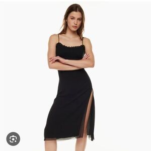 Aritzia Wilfred Sister Black Midi Dress (with flaw)